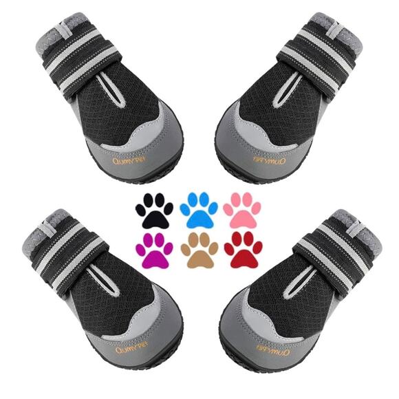 NEW QUMY PET Performance Dog Shoes Indoors / Outdoors Black Sz 6 Large 52-65lbs - Picture 9 of 12